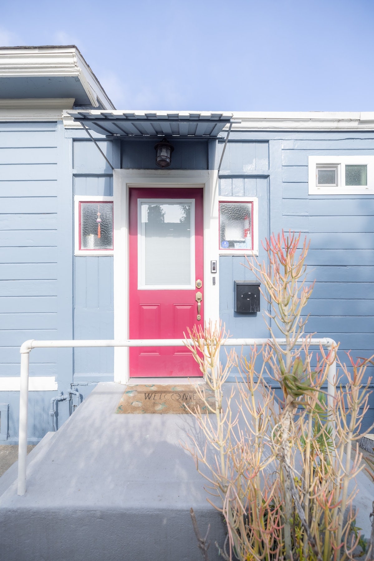 Natural finish before entry exterior